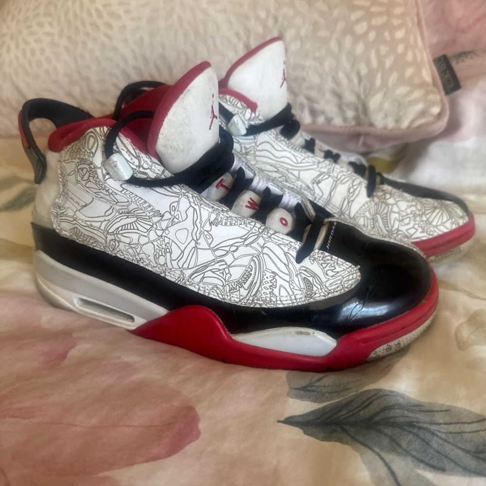 Nike Air Jordan Dub Zero GS Kids Size 4.5y White Varsity Red Black